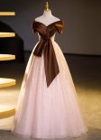 Off the Shoulder Brown Mother of the Bride Formal Dresses