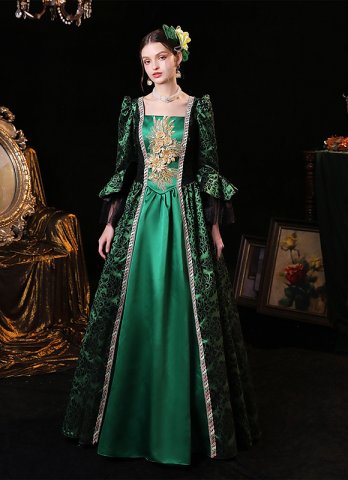Green Victorian Dresses Women Masquerade Party Dresses