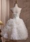 Gorgeous White Strapless Tulle Tiered Mini Cocktail Tutu Dress 3