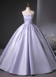 Custom-made Women Purple Silk Satin Formal Dinner Dress
