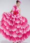 Burlesque Dance Petal Dress Showgirl Costume 720 Degree Rose Red