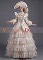 Champagne Baroque Rococo Civil War Era Dress Ball Gown with Hat