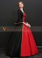 Black and Red Long Flare Sleeves Lace Vintage Rococo Masquerade Ball Gown Dress 2
