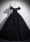 Stunning Black Off The Shoulder Tulle Holiday Party Dress 4