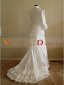 White Cotton Long Sleeves Ruffled Vintage 1880s Victorian Era Bustle Dress Gown 2