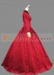 Red Cotton Long Sleeves Vintage Gothic Victorian Ball Gowns Dress 2