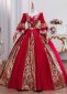 Red European Court Masquerade Prom Dress Christmas Costume 2