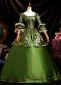 Rococo Green Brocade Christmas Ball Gown Prom Dress 3