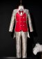 Boys Red Brocade Jacquard Formal Tuxedo Kids 4Pcs Suits Outfit For Stge Singger