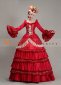 Red Southern Belle Rococo Wedding Dress Theater Costume