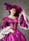Purple Long Flare Sleeves Lace Vintage Rococo Masquerade Ball Gown with Hat 4