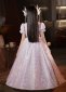 Children Queen Girls Silvery Mesh Birthday Formal Dress 4