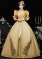 Women Yellow Queen Theatre Stage Costumes Holiday Masquerade Party Dresses