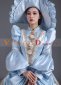 Blue Baroque Rococo Civil War Era Dress Ball Gown with Hat 6