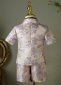 Boys Suit Formal Tuexdo Purple Jacquard Slim Fit 5 Pieces Suit 4