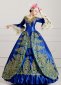 Blue Embroidery Lace Marie Antoinette Dress Theater Costume