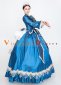 Blue 18th Century Rococo Baroque Renaissance Historical Period Ball Gown 2