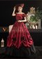 Wine Red Women Rococo Lolita Victorian Ball Gown Theatre Clothing 2