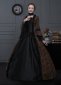 Brown Floral Jacquard Gothic Victorian Dress for Women
