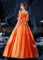 Orange Baroque Rococo Vintage Renaissance Masquerade Gown Reenactment Dress 4