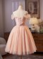 Pink Off the Shoulder Beaded Flower Short Cocktail Dress 4