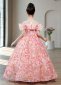 Little Girls Pink Sequin Off Shoulder Party Formal Dress 4