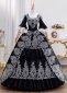Black Rococo Lace Embroidery Masquerade Ball Gown Halloween Christmas Dress