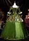 Rococo Green Brocade Christmas Ball Gown Prom Dress 4
