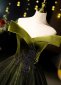 Army Green Sexy Tulle Off Shoulder Evening Dress 2