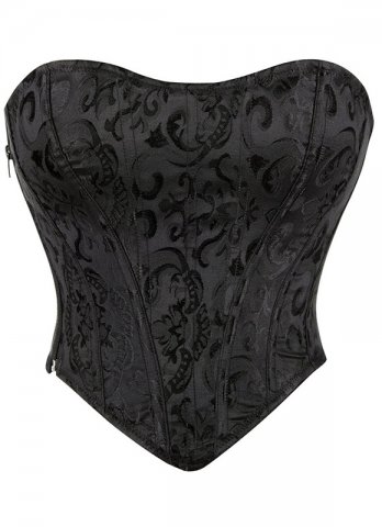 6XL Black Jacquard Overbust Corsets