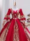 Red European Court Masquerade Prom Dress Christmas Costume 4