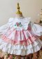 Girls Flower Princess Embroidered Layered Birthday Party Dress