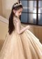 Champagne Girls Queen High Neck Formal Dress