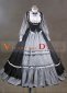 Vintage Black And Gray Long Sleeve Ruffles Renaissance Gothic Victorian Ball Gowns