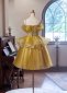 Yellow Spaghetti Straps Sequin Short Formal Dress 3