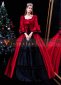 Red Cotton Rococo Vintage Victorian Wedding Birthday Christmas Party Dress 2