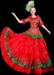 Christmas Tulle Ruffled Dance Costume for Women Party Outfit