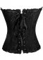 Red Black Sexy Jacquard Overbust Corsets 2