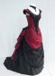wine red victorian bustle dress historical costume
