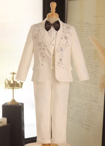 5Pieces Baptism Communion Toddler to Teen Boys Slim Fit Suit Prom Graduation Recital Suits