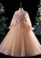 Girls Pink Long Sleeve Sequin Tulle Wedding Christmas Dresses 2
