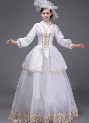 Vintage White Historical Victorian Wedding Dress Photography Theatre Costumes