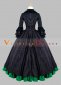 Green and Black Long Sleeve Gothic Victorian Dress 3