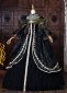 Black Brocade Hollow out Lace O Neck Long Sleeves Floor Length Masquerade Ball Dress 3