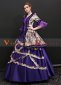 Purple Short Sleeves Floral Vintage Rococo Masquerade Dress Theater Costume