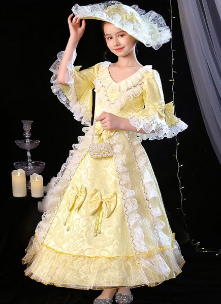 Girls Christmas Rococo Ball Gown Kids Stage Performance Princess Dress