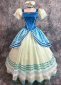 Blue Satin Adult Women Princess Cosplay Dress