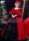 Red Cotton Rococo Vintage Victorian Wedding Birthday Christmas Party Dress 3