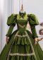 Green Victorian Style Ball Gown Masquerade Holiday Dress 3