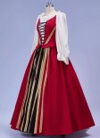 Red Renaissance Medieval Ball Gown Christmas Victorian Queen Dress